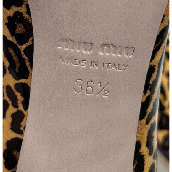 NEW Miu Miu Cheetah Pointed High Heels Size 6 Women’s Brown - Picture 7 of 7